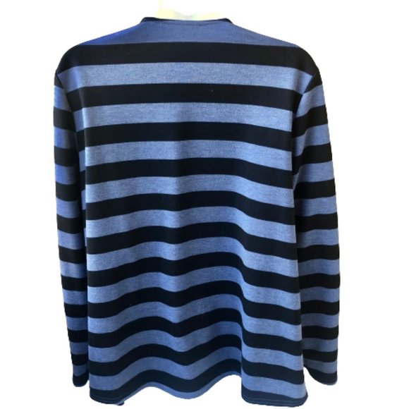 Linea by Louis Dell'Olio Cardigan Jacket Asymmetrical Draped Striped Women Large - Picture 11 of 12